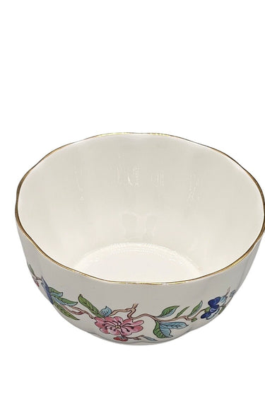 Aynsley Pembroke Fine English Bone China Bowl-Birds & Floral Design - Gold Trim